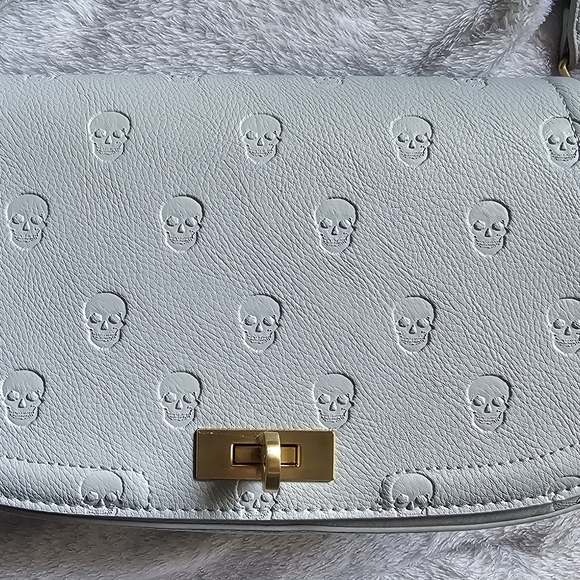 Betsey Johnson Blue Aura Skull Embossed Shoulder Bag - Picture 3 of 5
